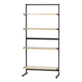 IRIS 5 Shelf Organization Rack with Storage Adjustable Shelves: Freestanding Metal Garment Rack, Closet Organizer, Black