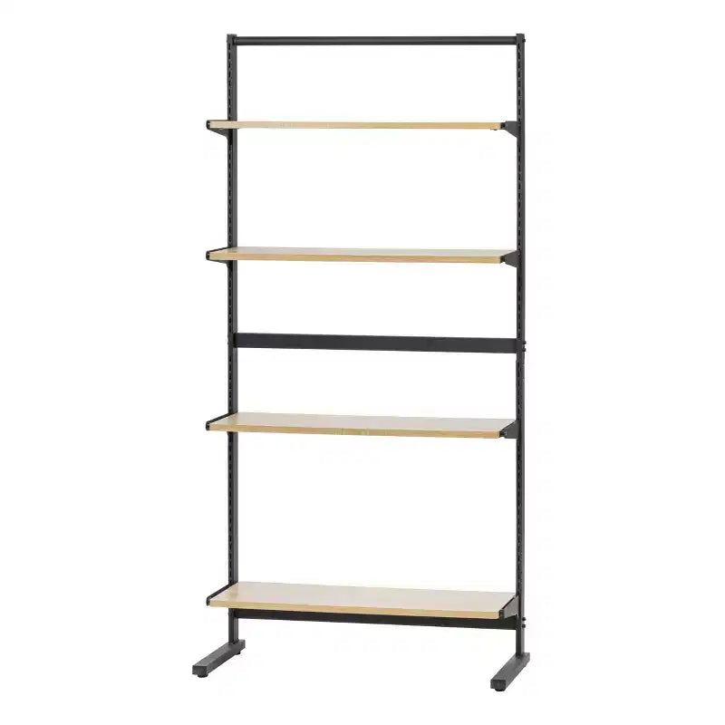 IRIS 5 Shelf Organization Rack with Storage Adjustable Shelves: Freestanding Metal Garment Rack, Closet Organizer, Black
