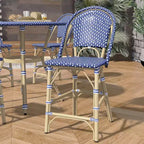 Ensemble de salle à manger d'extérieur à hauteur de comptoir 5 pièces Franco - miBasics : Tabourets de bar et table d'extérieur en aluminium, résistants à l'eau