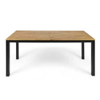 Set da pranzo da esterno Bleckley 7 pezzi in vimini - Marrone chiaro/Beige/Teak - Christopher Knight Home: Set mobili da giardino in rattan con piano tavolo in acacia
