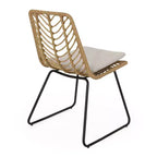 Set da pranzo da esterno Bleckley 7 pezzi in vimini - Marrone chiaro/Beige/Teak - Christopher Knight Home: Set mobili da giardino in rattan con piano tavolo in acacia