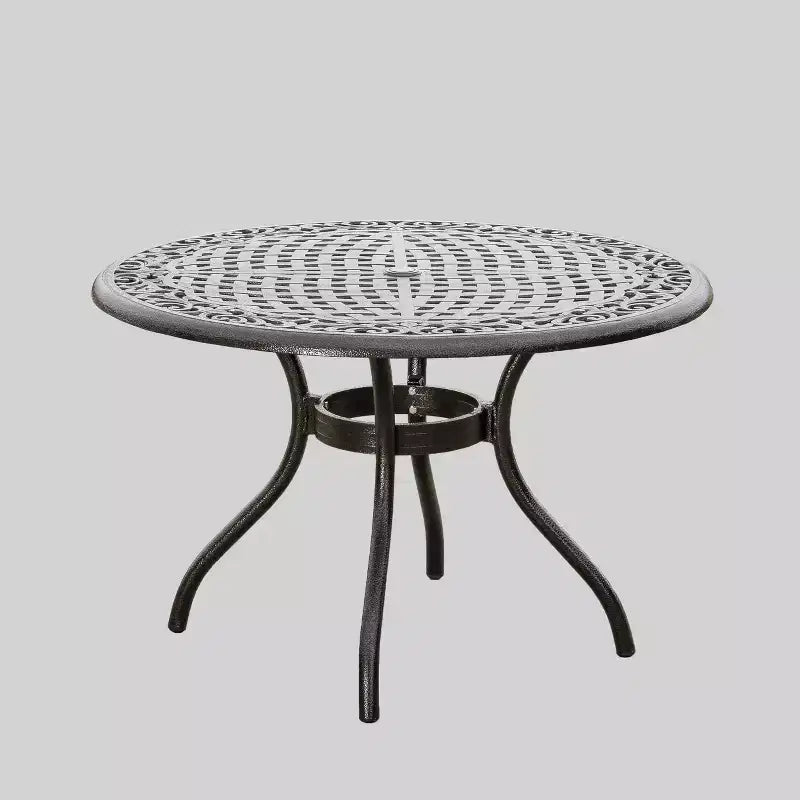 Set da pranzo da esterni Hallandale Sarasota 5 pezzi in fusione di alluminio – Bronzo – Christopher Knight Home: resistente alle intemperie, 4 sedie con braccioli, senza cuscini