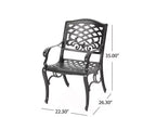 Set da pranzo da esterni Hallandale Sarasota 5 pezzi in fusione di alluminio – Bronzo – Christopher Knight Home: resistente alle intemperie, 4 sedie con braccioli, senza cuscini