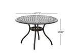 Set da pranzo da esterni Hallandale Sarasota 5 pezzi in fusione di alluminio – Bronzo – Christopher Knight Home: resistente alle intemperie, 4 sedie con braccioli, senza cuscini