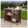 Milos 3pc Acacia Bar Set - Dark Brown - Christopher Knight Home: Weather-Resistant, Galvanized Steel Hardware