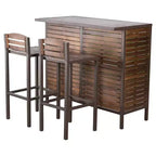 Ensemble de bar 3 pièces en acacia Milos - Brun foncé - Christopher Knight Home : Résistant aux intempéries, quincaillerie en acier galvanisé
