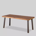 Set da pranzo da esterno Bavaro 7 pz rettangolare in vimini e legno per tutte le stagioni - Marrone/Crema - Christopher Knight Home: Acciaio zincato, Cuscini in poliestere