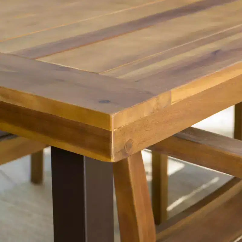 Set da pranzo Avon 7 pezzi in legno di acacia - Teak - Christopher Knight Home: design a doghe per esterni, resistente alle intemperie