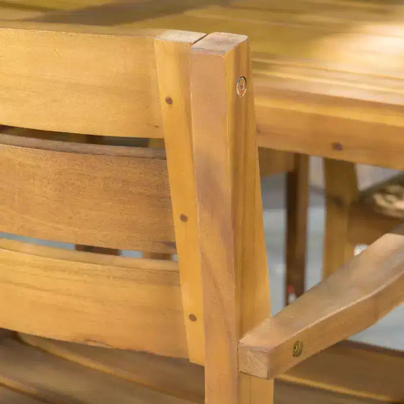 Set da pranzo Avon 7 pezzi in legno di acacia - Teak - Christopher Knight Home: design a doghe per esterni, resistente alle intemperie