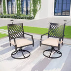 Set da pranzo da 5 pezzi con tavolo da 94 cm e 4 sedie girevoli con braccioli - Captiva Designs
