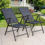 Set da patio da 7 pezzi con tavolo rettangolare e sedie a sdraio reclinabili con braccioli - Captiva Designs: Mobili per sala da pranzo da esterno