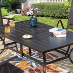 Set da patio da 7 pezzi con tavolo rettangolare e sedie a sdraio reclinabili con braccioli - Captiva Designs: Mobili per sala da pranzo da esterno