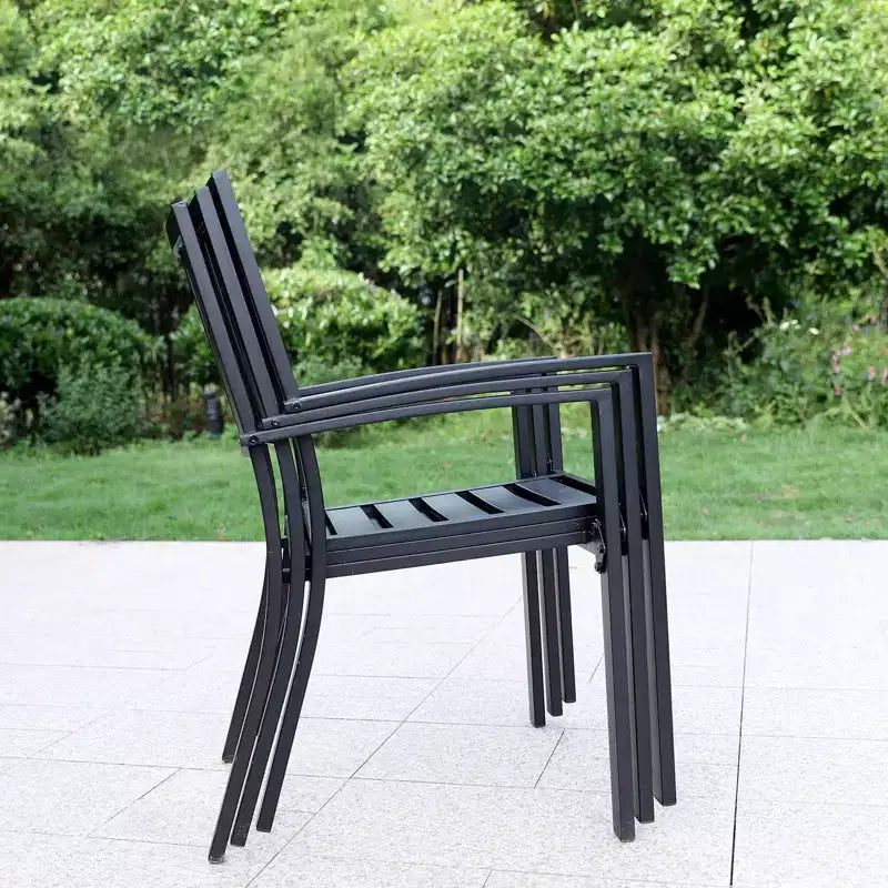 Set da pranzo da esterni 7 pezzi con tavolo da 94 cm e poltrone girevoli - Captiva Designs