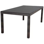 Set da pranzo da esterni Lina 7 pezzi - International Home Miami: legno di eucalipto, bulloni in acciaio galvanizzato, resistente all'acqua e ai raggi UV