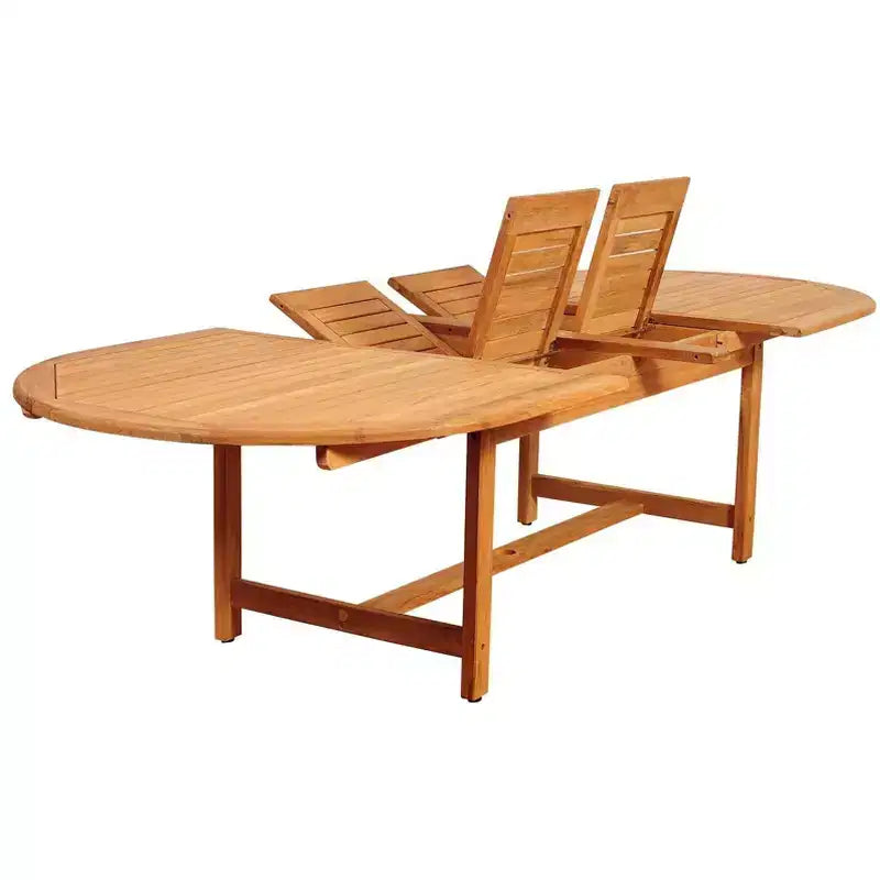 Set da pranzo ovale allungabile in legno di teak e vimini Noah 9 pezzi - International Home Miami: Resistente alle intemperie