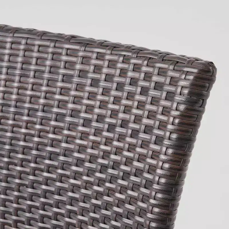 Ensemble repas 7 pièces Newcastle en bois et osier : Cadre en aluminium, résistant aux intempéries - Christopher Knight Home