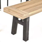 Set da pranzo Hensley 6 pezzi in acacia e vimini: Resistente alle intemperie, Arredo da giardino - Christopher Knight Home