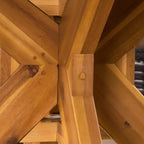 Natividad Set da Pranzo 5 pezzi in Acacia e Rattan: Resistente alle Intemperie, Sedie Impilabili - Christopher Knight Home