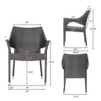 Natividad Set da Pranzo 5 pezzi in Acacia e Rattan: Resistente alle Intemperie, Sedie Impilabili - Christopher Knight Home
