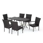 Set da pranzo 7 pezzi in vimini Neva - Marrone - Christopher Knight Home