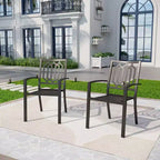 Set da pranzo da 7 pezzi Captiva Designs in metallo con tavolo rettangolare allungabile e 6 sedie: Posti a sedere per sei persone per esterni