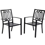 Set da pranzo da 7 pezzi Captiva Designs in metallo con tavolo rettangolare allungabile e 6 sedie: Posti a sedere per sei persone per esterni