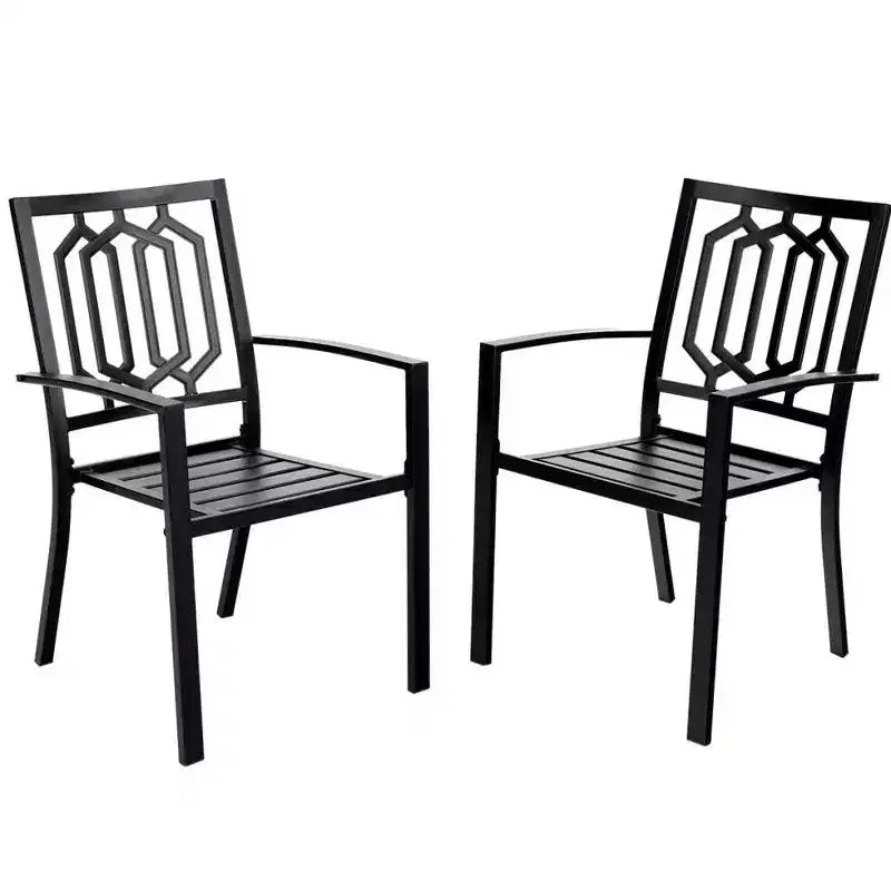 Set da pranzo da 7 pezzi Captiva Designs in metallo con tavolo rettangolare allungabile e 6 sedie: Posti a sedere per sei persone per esterni