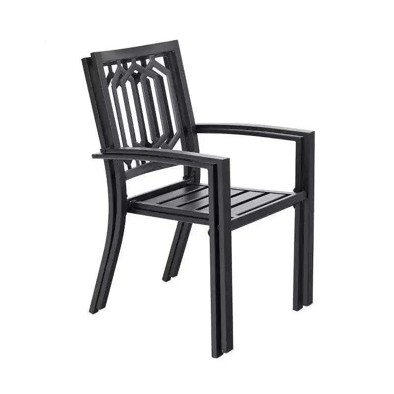 Set da pranzo da 7 pezzi Captiva Designs in metallo con tavolo rettangolare allungabile e 6 sedie: Posti a sedere per sei persone per esterni