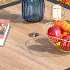 Set da giardino 5 pezzi con tavolo quadrato effetto legno e sedie reclinabili con braccioli - Captiva Designs: Pranzo all'aperto, resistente alle intemperie