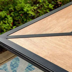 Set da pranzo da patio in metallo da 7 pezzi con tavolo rettangolare e 6 sedie girevoli - Captiva Designs