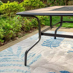 Set da pranzo da patio in metallo da 7 pezzi con tavolo rettangolare e 6 sedie girevoli - Captiva Designs