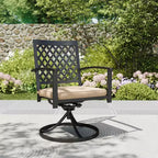 Set da pranzo da patio in metallo da 7 pezzi con tavolo rettangolare e 6 sedie girevoli - Captiva Designs