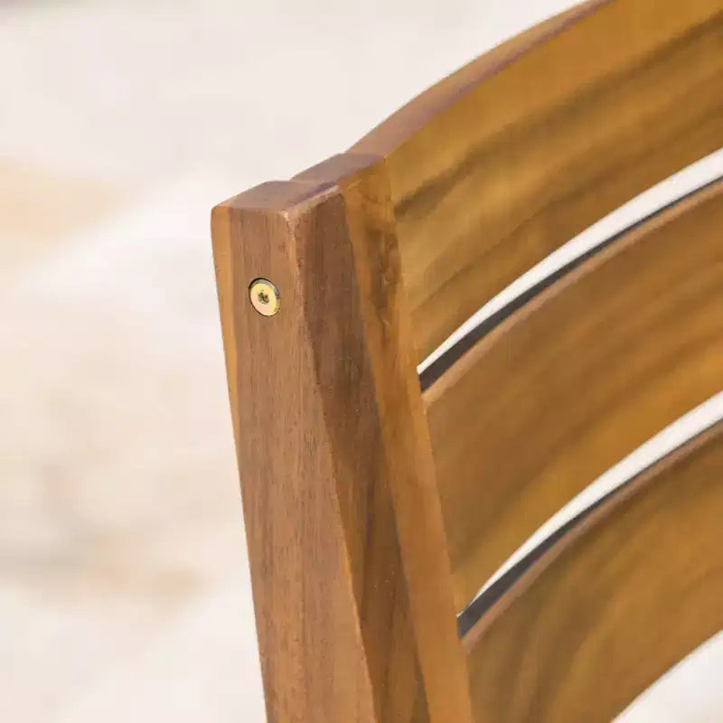 Ensemble de salle à manger rond 5 pièces en bois d'acacia Stamford Teck : Résistant aux intempéries, 4 chaises - Christopher Knight Home
