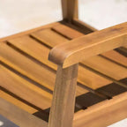 Ensemble de salle à manger rond 5 pièces en bois d'acacia Stamford Teck : Résistant aux intempéries, 4 chaises - Christopher Knight Home