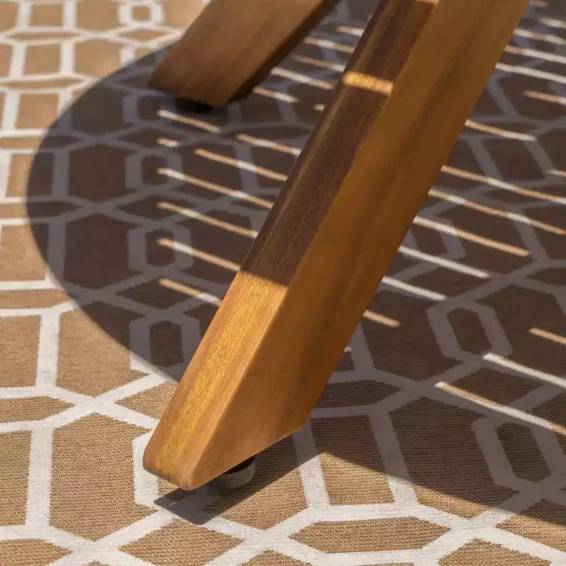 Ensemble de salle à manger rond 5 pièces en bois d'acacia Stamford Teck : Résistant aux intempéries, 4 chaises - Christopher Knight Home