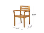 Ensemble de salle à manger rond 5 pièces en bois d'acacia Stamford Teck : Résistant aux intempéries, 4 chaises - Christopher Knight Home