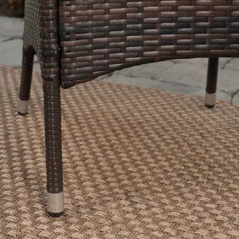 Ensemble de salle à manger d'extérieur 6 pièces en acacia et osier Jennys - Marron - Christopher Knight Home : Résistant aux intempéries, structure en fer, banc inclus
