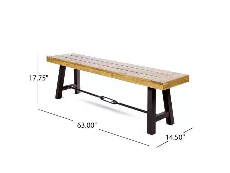 Ensemble de salle à manger d'extérieur 6 pièces en acacia et osier Jennys - Marron - Christopher Knight Home : Résistant aux intempéries, structure en fer, banc inclus