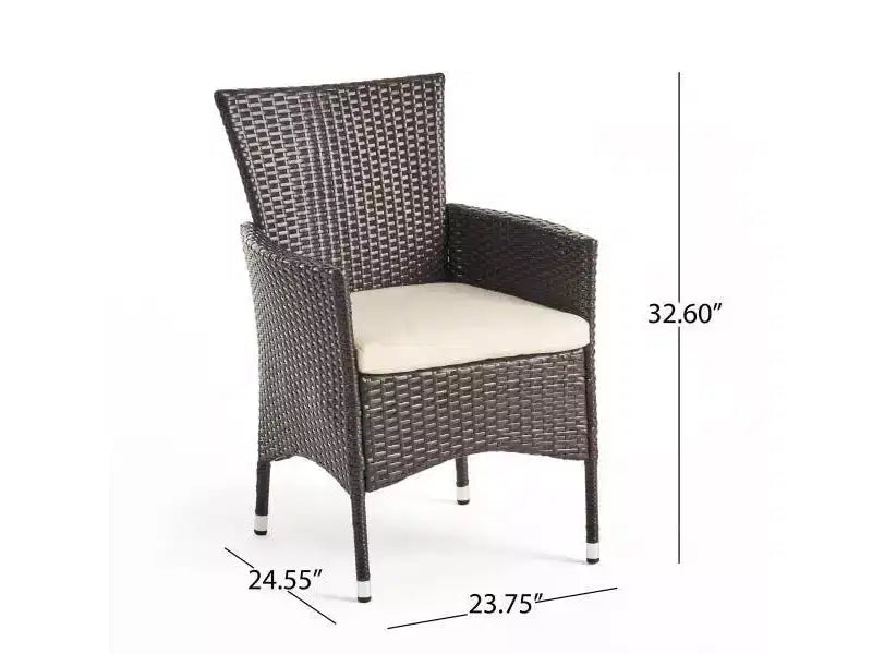Ensemble de salle à manger d'extérieur 6 pièces en acacia et osier Jennys - Marron - Christopher Knight Home : Résistant aux intempéries, structure en fer, banc inclus