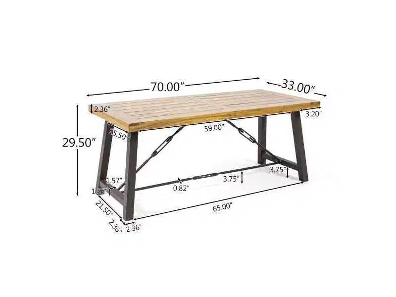 Ensemble de salle à manger d'extérieur 6 pièces en acacia et osier Jennys - Marron - Christopher Knight Home : Résistant aux intempéries, structure en fer, banc inclus
