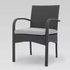 Ensemble de salle à manger Luster 6 pièces en bois d'acacia et osier - Gris clair/Gris - Christopher Knight Home : Résistant aux intempéries, quincaillerie en acier galvanisé