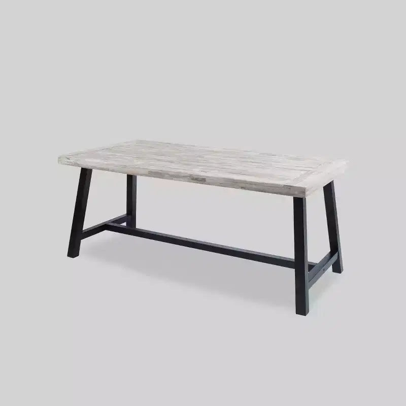 Ensemble de salle à manger Luster 6 pièces en bois d'acacia et osier - Gris clair/Gris - Christopher Knight Home : Résistant aux intempéries, quincaillerie en acier galvanisé