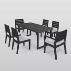 Set da pranzo Nestor 7 pz in legno di acacia - Grigio scuro/Grigio chiaro - Christopher Knight Home
