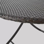 Set da pranzo da 5 pezzi in vimini Lula - Marrone - Christopher Knight Home: Tavolo circolare, sedie impilabili