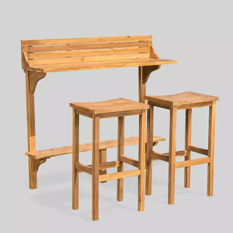 Set da bar 3 pezzi in legno di acacia "Caraibi" - Naturale - Christopher Knight Home: Mobili da balcone, Resistente alle intemperie