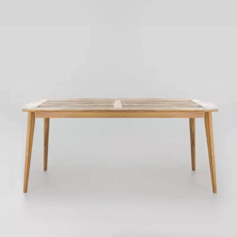 Ensemble de salle à manger Llando 7 pièces en bois d'acacia – Teck/Bleu – Christopher Knight Home : Résistant aux intempéries avec coussins en polyester