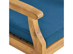 Ensemble de salle à manger Llando 7 pièces en bois d'acacia – Teck/Bleu – Christopher Knight Home : Résistant aux intempéries avec coussins en polyester