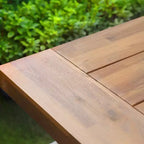 Ensemble de salle à manger 6 pièces pour patio : table en bois d'acacia, banc, 4 fauteuils en rotin – Captiva Designs