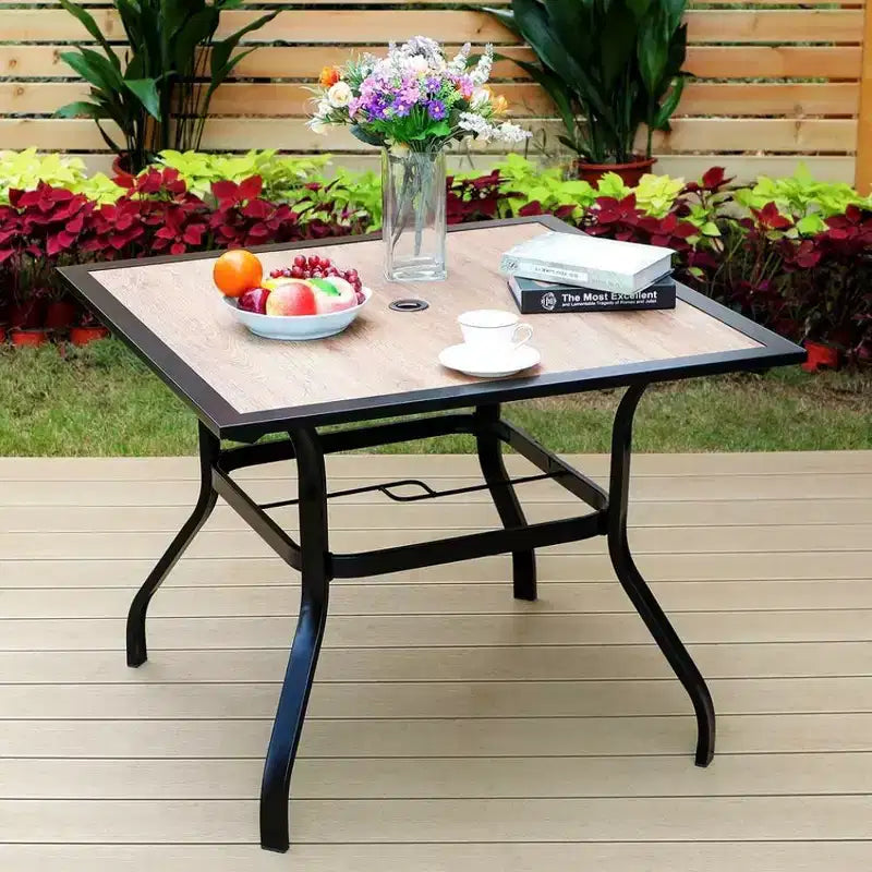 Set da pranzo da esterni 5 pezzi con tavolo quadrato in acacia da 36" e sedie - Captiva Designs