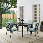 Set da pranzo da esterno Kaplan 5 pezzi con sedie a braccioli Nebbia/Bronzo anticato - Crosley: telaio in acciaio, resistente ai raggi UV, 4 posti